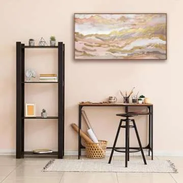 YJYart Pink Abstract Wall Art for Teen Girls - 20x40 Inch