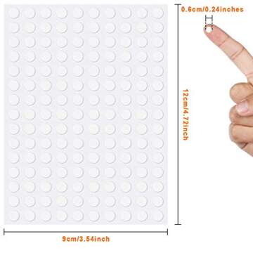 Zonon Double Sided Adhesive Dots - 500 Pieces, Strong Adhesive for Crafts and Office