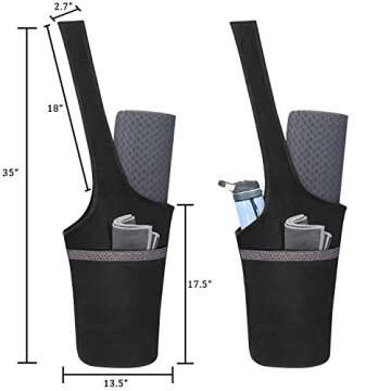 Ewedoos Yoga Mat Bag Yoga Bags with Large Size Pocket and Zipper Pocket, Fit Most Size Mats