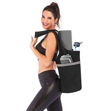 Ewedoos Yoga Mat Bag Yoga Bags with Large Size Pocket and Zipper Pocket, Fit Most Size Mats