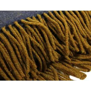 Premium Irish Cashmere & Merino Wool Blend Throw Blanket, 54" x 71 Inches, Soft Warm Feel, Imported from Ireland, Rich Classic Herringbone Pattern, Blue & Gold