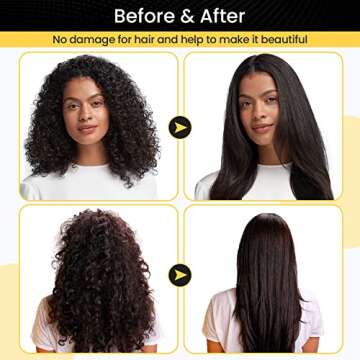 Hot Comb Set 7Pcs: Electric Hair Straightener with Wax Stick & Clips