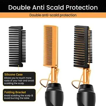 Hot Comb Set: 7-Piece Electric Styling Kit for Black Hair