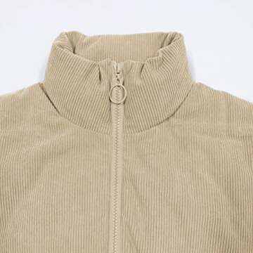 SAUKOLE Womens Quilted Bomber Jackets Dolman Long Sleeve Full-zip Lightweight Baggy Short Down Coats