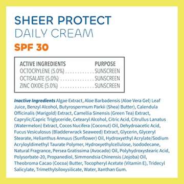 Seaweed Bath Co. Sheer Protect Daily SPF 30 Broad Spectrum Hybrid Sunscreen Cream, 3.4 Ounce, Sustainably Harvested Seaweed, Aloe, Green Tea