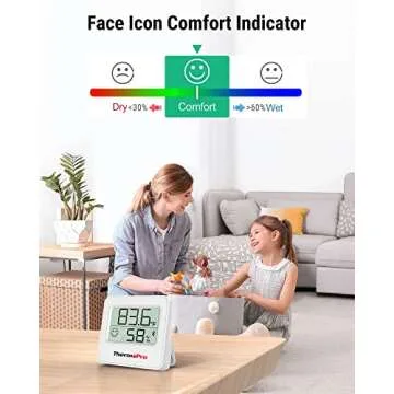 ThermoPro TP357 Digital Hygrometer Indoor Thermometer of 260FT, Bluetooth Thermometer Humidity Meter with Smart App, Room Thermometer Humidity Gauge with Temperature Humidity Sensor