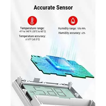 ThermoPro TP357 Digital Hygrometer Indoor Thermometer of 260FT, Bluetooth Thermometer Humidity Meter with Smart App, Room Thermometer Humidity Gauge with Temperature Humidity Sensor
