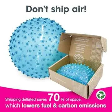 Edushape Sensory Ball for Baby - 7” Transparent Primary Color Baby Ball that Helps Enhance Gross Motor Skills for Kids Aged 6 Months & Up - Pack of 1 Vibrant Colorful and Unique Textured Ball for Baby