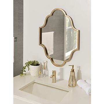 Rowla Modern Scalloped Gold Wall Mirror - Glamorous Decor