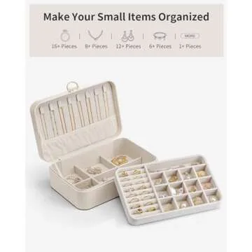 Vlando Jewelry Travel Organizer for Women & Girls - Stylish & Compact