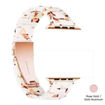 Light Apple Watch Band-Fashion Resin Apple Watch Series 10 Series 9 Series 8 band,iWacth Bands,Apple Watch Bands for Women,Compatible with Apple Watch Series 10 9 8 7 SE 6 5 Ultra 2 1-Nougat White,38mm/40mm/41mm/42mm(Series 10)