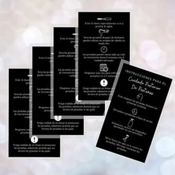 Spanish Lash Aftercare | Cuidado Posterior de la Extensión de Pestañas | Physical Printed 2 x 3.5” inch Business Card | Eyelash Extension Supplies | Black Card Design