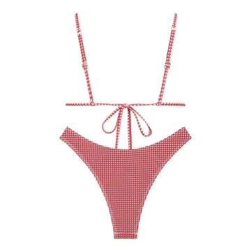 seamoly Women's Sexy Bikini Sets Open Back High Cut Thong Two Piece Bathing Suit Cheeky String Swims...