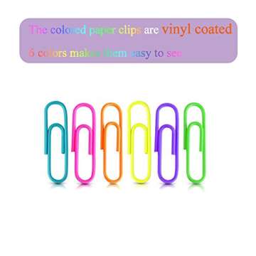 Coideal Colored Small Paper Clips 200 Pack Assorted Colors