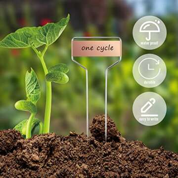 30PCS Metal Garden Plant Labels Plant Tags, Metal Garden Markers, Copper Garden Labels Plant Markers Tags Reusable Weatherproof Rainproof Garden Plant Labels, 4 inch&6inch (Copper)