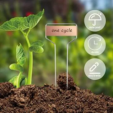 30PCS Metal Garden Plant Labels Plant Tags, Metal Garden Markers, Copper Garden Labels Plant Markers Tags Reusable Weatherproof Rainproof Garden Plant Labels, 4 inch&6inch (Copper)