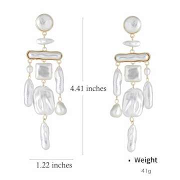 JeeweLife Baroque Tassel Earrings Dangle Earrings Christmas Jewelry Gifts for Women, Gold