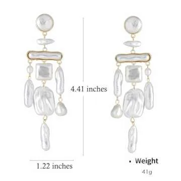 JeeweLife Baroque Tassel Earrings Dangle Earrings Christmas Jewelry Gifts for Women, Gold