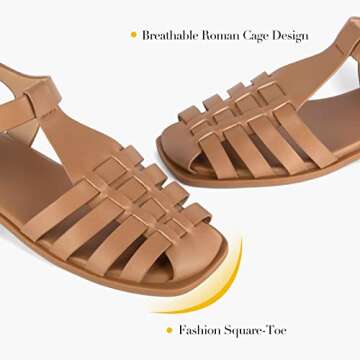 MaxMuxun Women’s Summer Roman Flat Sandals for Comfort