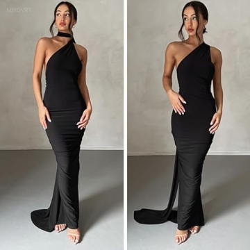 ABYOVRT Sexy Backless Maxi Dress Elegant Stretchy Party Wear