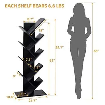 Stylish YITAHOME 9 Shelf Tree Bookshelf for Home