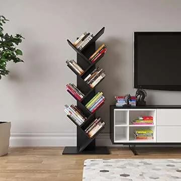 Stylish YITAHOME 9 Shelf Tree Bookshelf for Home