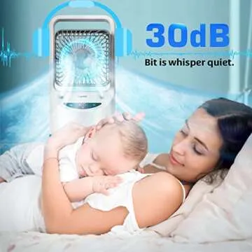 Rechargeable Portable Air Conditioner Fan, Evaporative Mini Air Conditioner with 3 Speeds 7 Colors, Portable Desk Cooler Fan with Aromatherapy for Window, Room, Home and Office