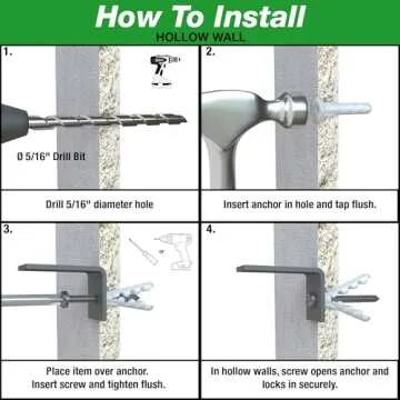 TOGGLER Alligator AF8 Flanged Anchor with Screws, Polypropylene, Made in US, for #8 to #14 Fastener Sizes (Pack of 20)