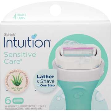 Schick Intuition Refill, Razors for Women Sensitive Skin | Intuition Razor Blades Refill with Organi...