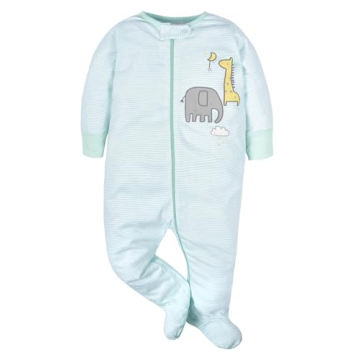 Gerber Baby 4 Pack Sleep N Play Footie Green Preemie