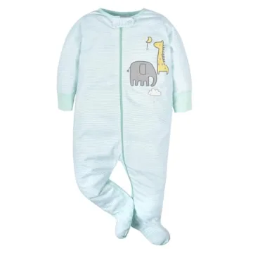 Gerber Baby 4 Pack Sleep N Play Footie Green Preemie