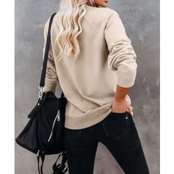 Dressmine Womens Crewneck Sweatshirt Raglan Long Sleeve Mama Letter Print Graphic Shirts Casual Pullover Tops 2025 Apricot Large