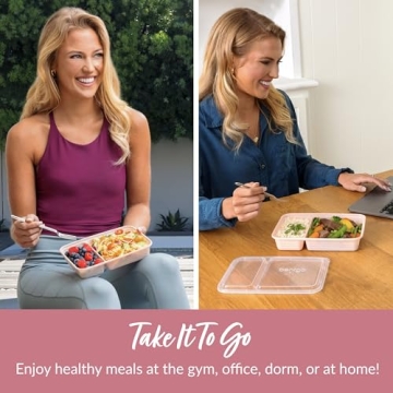 Bentgo 20-Piece BPA-Free 2-Compartment Containers - Blush Pink