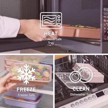 Bentgo 20-Piece BPA-Free 2-Compartment Containers - Blush Pink