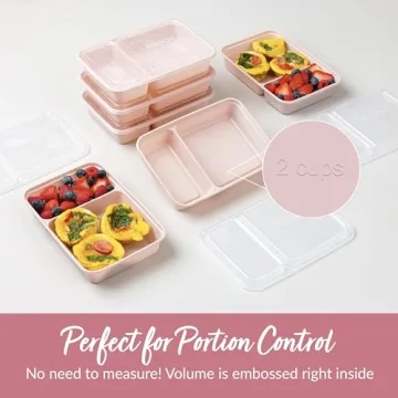 Bentgo 20-Piece BPA-Free 2-Compartment Containers - Blush Pink
