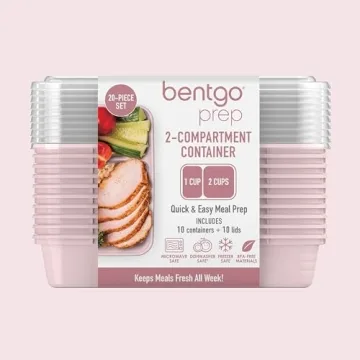 Bentgo 20-Piece BPA-Free 2-Compartment Containers - Blush Pink