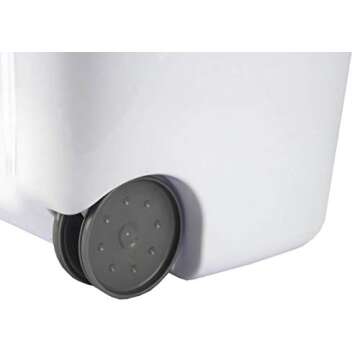 Sterilite Ultra Wheeled Laundry Hamper with Lid, Handle and Wheels for Easy Rolling of Clothes to and from The Laundry Room, Plastic, White, 1-Pack