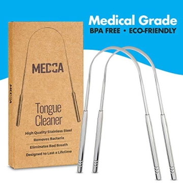 Stainless Steel Tongue Scrapers for Bad Breath & Bacteria