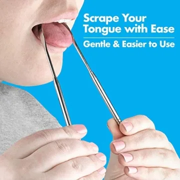 Stainless Steel Tongue Scrapers for Bad Breath & Bacteria