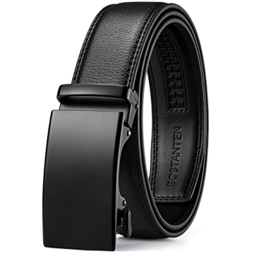 BOSTANTEN Men's Leather Ratchet Belt - Adjustable & Stylish