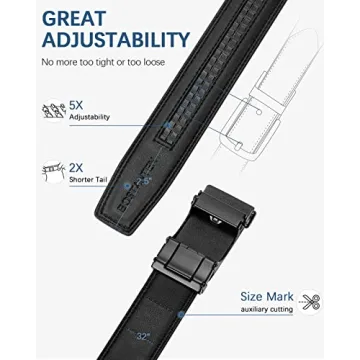 BOSTANTEN Men's Leather Adjustable Ratchet Belt