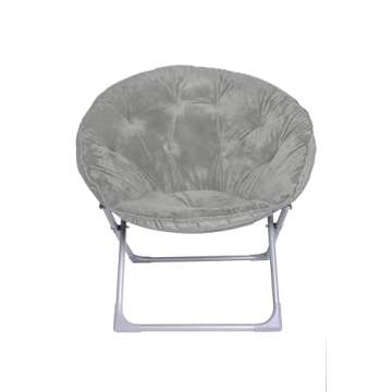 Comfortable Faux Fur Saucer Chair with Metal Frame