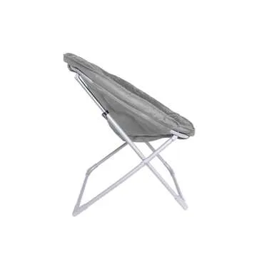 Comfortable Faux Fur Saucer Chair with Metal Frame