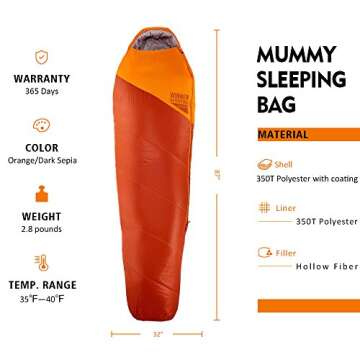 Winner Outfitters Mummy Sleeping Bag for Colder Climates