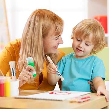 6Pcs Wooden Stencil Brushes, Pure Natural Bristle Brush, Paint Brushes, Wood Wall Painting Bristle Template Set for Acrylic Oil Watercolor Art Painting Stencil Project DIY Craft