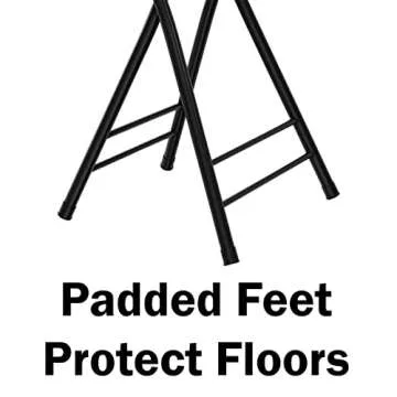 Folding Stool - Backless 24-Inch Stool with 225lb Capacity for Kitchen or Rec Room - Portable Indoor Counter Bar Stools by Lavish Home (Black)