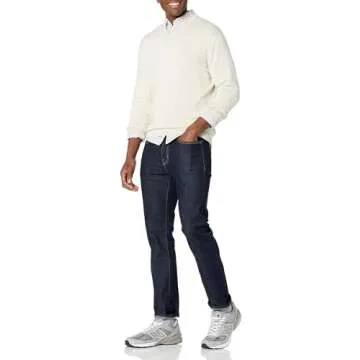 Amazon Essentials Men's V-Neck Sweater (Available in Big & Tall), Oatmeal Heather, X-Large