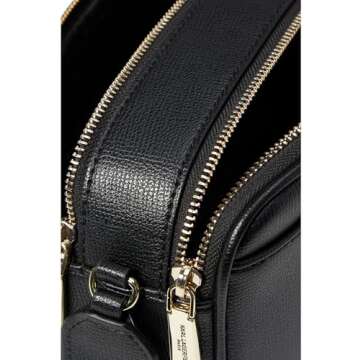 Karl Lagerfeld Paris Maybelle Solid Crossbody, Black/Gold