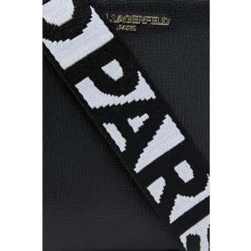 Karl Lagerfeld Paris Maybelle Solid Crossbody, Black/Gold