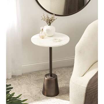 Kate and Laurel Tira Round Side Table - Elegant Nightstand
